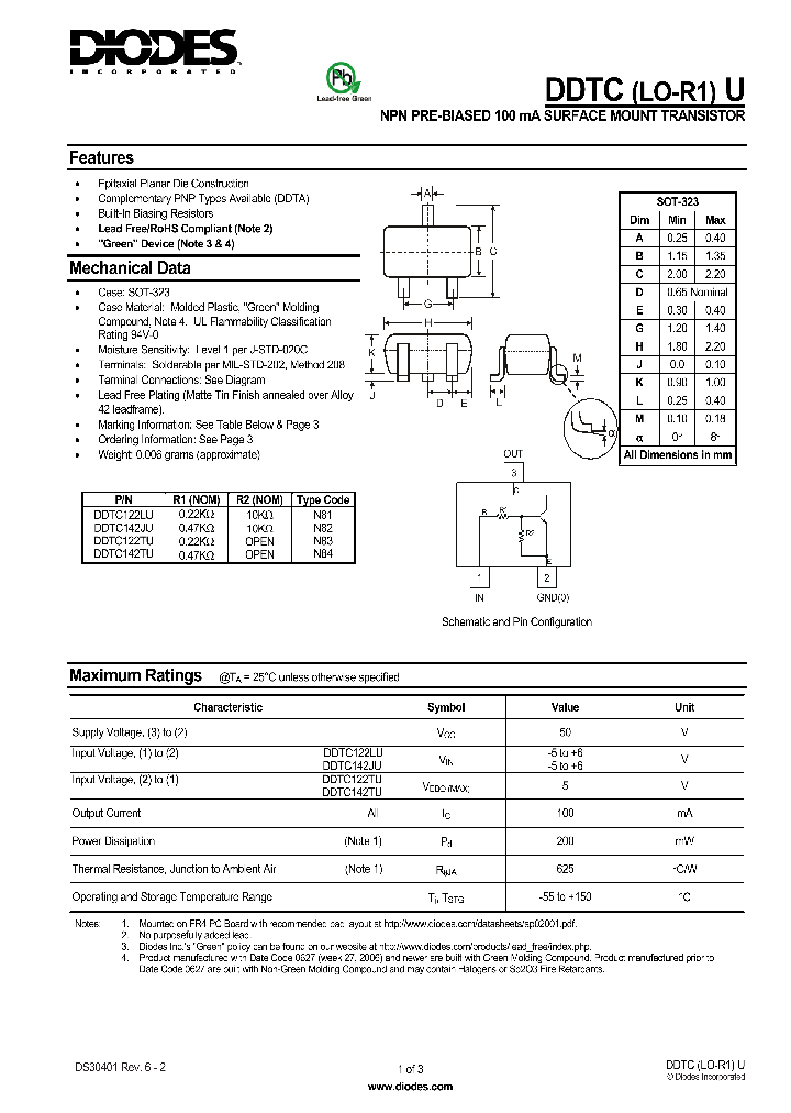 DDTC122LU-7-F_8301955.PDF Datasheet