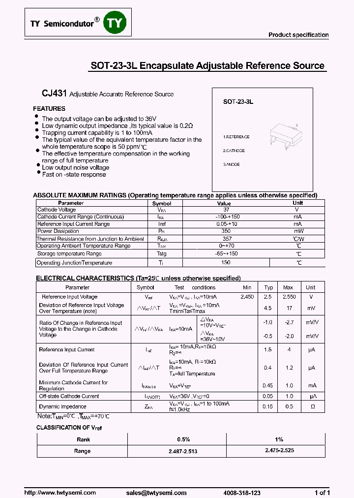 CJ431-SOT23-3L_8303895.PDF Datasheet