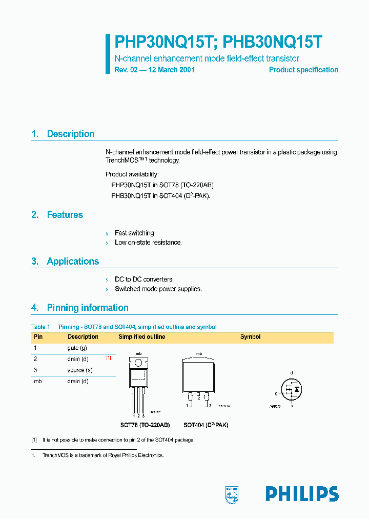 PHB30NQ15T_8304455.PDF Datasheet