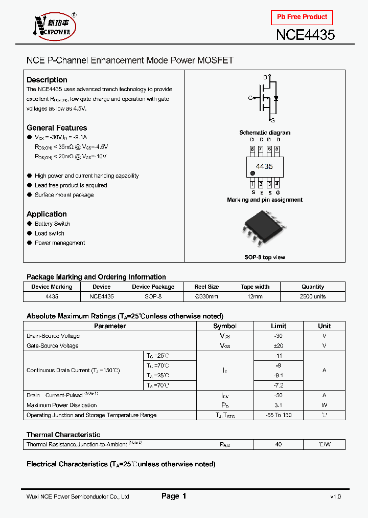 NCE4435_8312357.PDF Datasheet