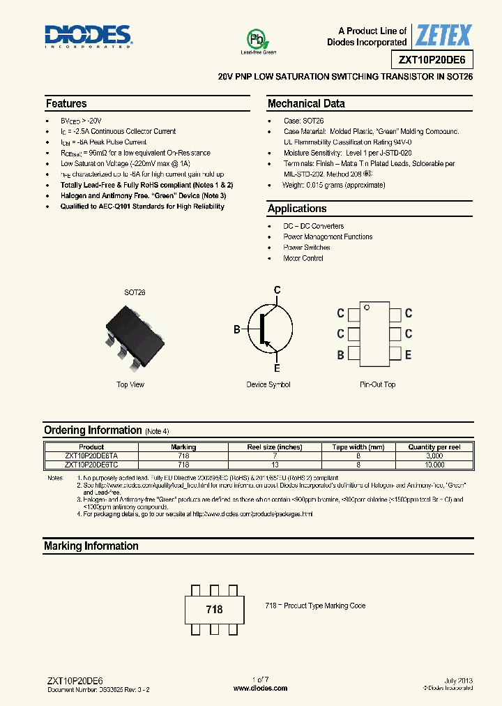 ZXT10P20DE6TA_8312849.PDF Datasheet