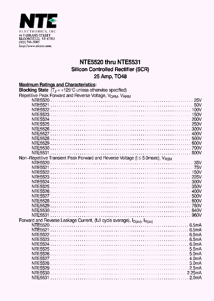 NTE5520_8313616.PDF Datasheet