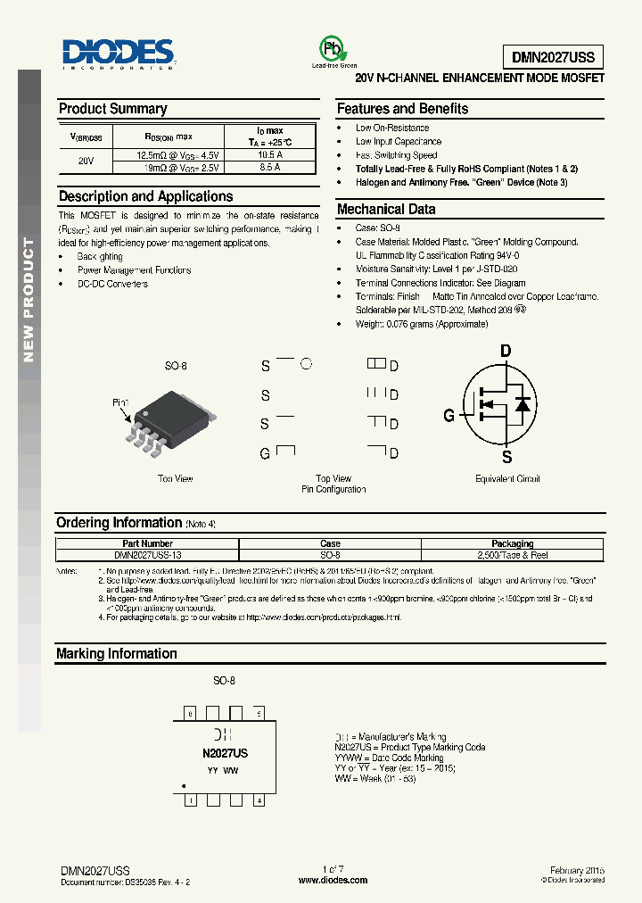 DMN2027USS-15_8314597.PDF Datasheet