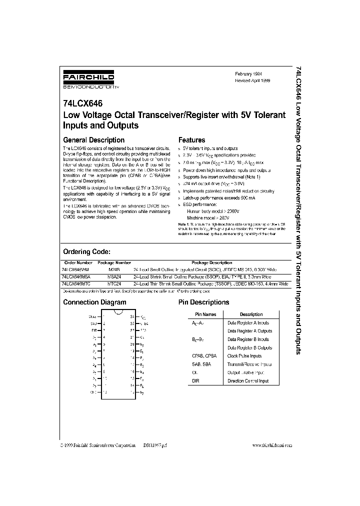 74LCX646CW_8319674.PDF Datasheet