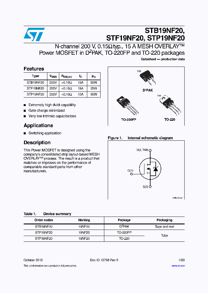 STB19NF20_8323482.PDF Datasheet