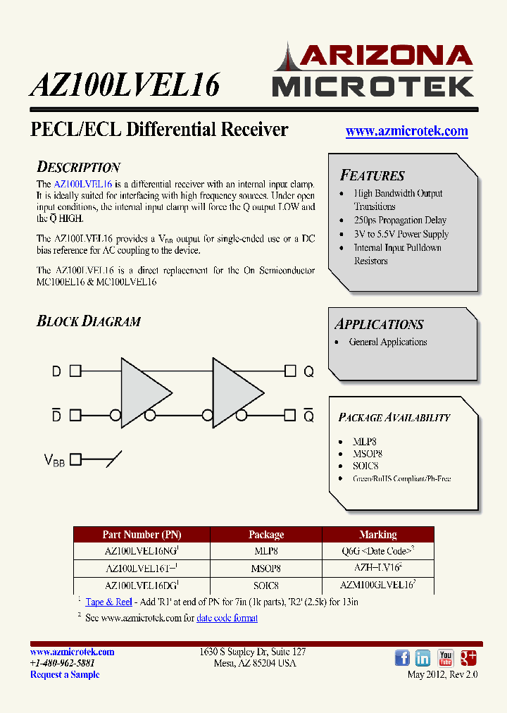 AZ100LVEL16DG_8323620.PDF Datasheet