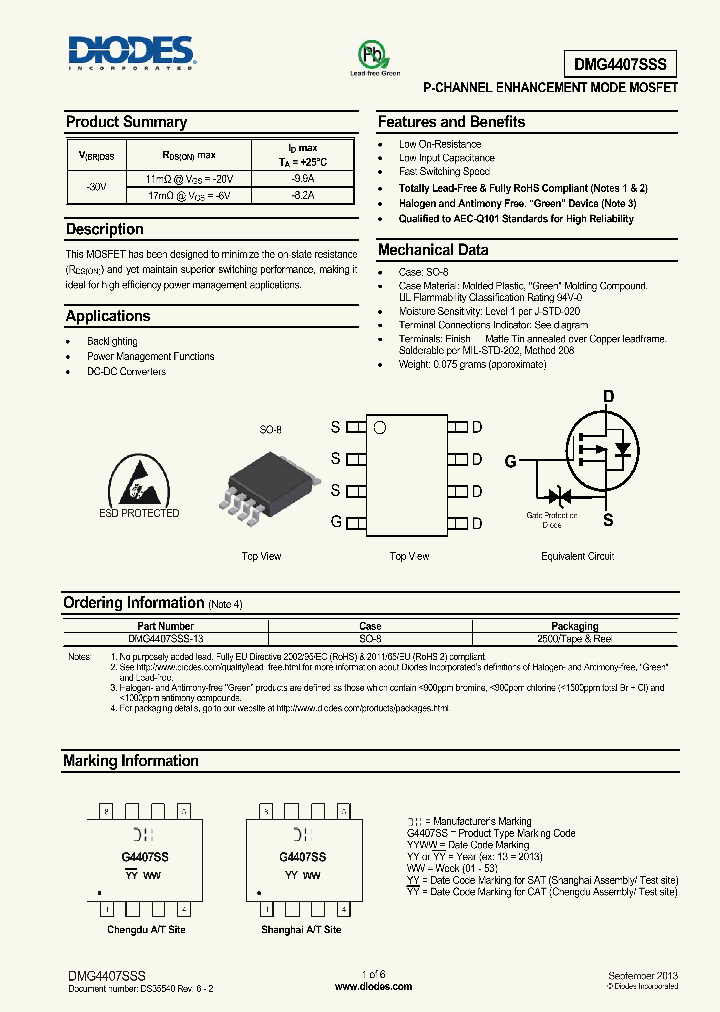 DMG4407SSS_8327577.PDF Datasheet