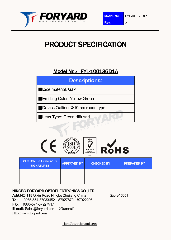 FYL-10013GD1A_8332630.PDF Datasheet