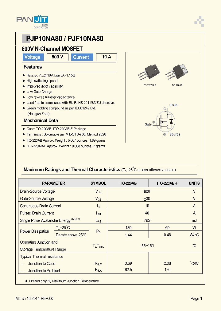 PJP10NA80_8332605.PDF Datasheet