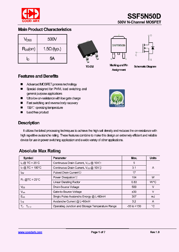 SSF5N50D-15_8339127.PDF Datasheet