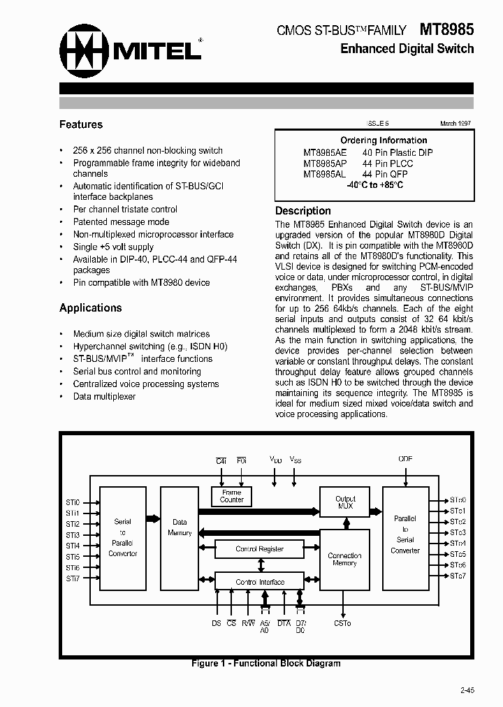 MT8985AE_8345167.PDF Datasheet Download --- IC-ON-LINE
