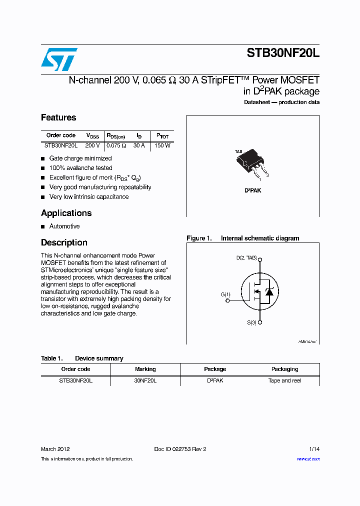 STB30NF20L_8351066.PDF Datasheet