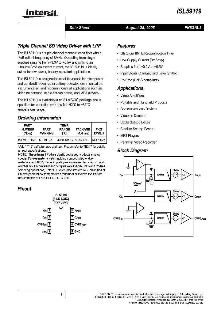 ISL59119_8354335.PDF Datasheet