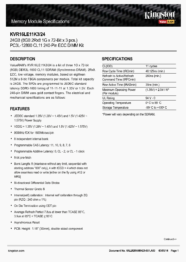 KVR16LE11K3-24_8355596.PDF Datasheet