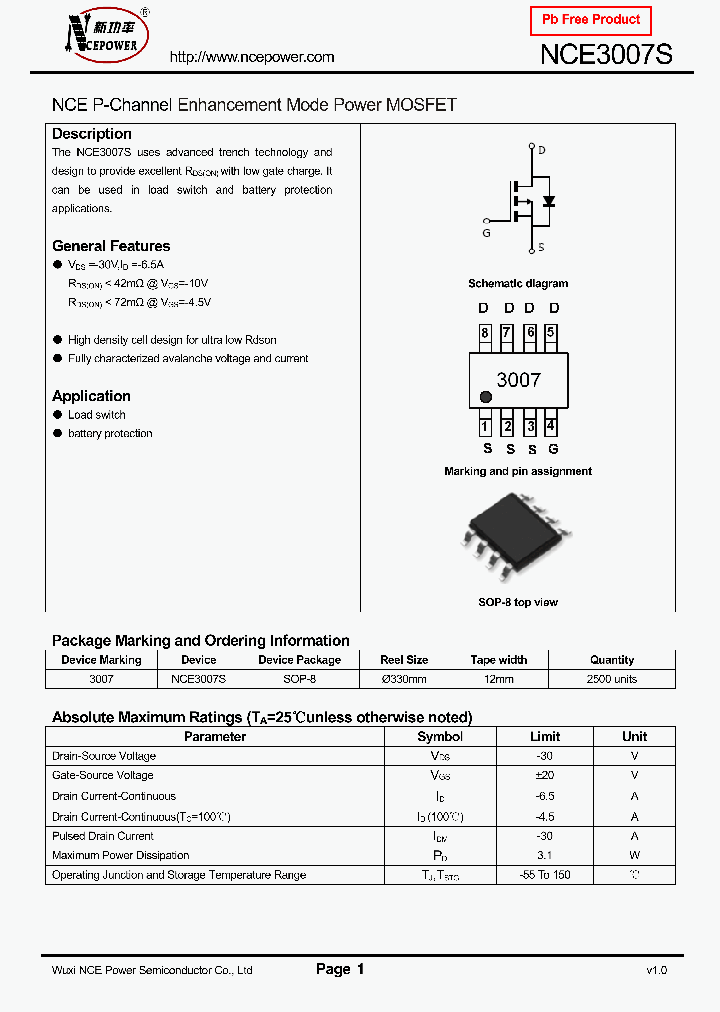 NCE3007S_8356425.PDF Datasheet