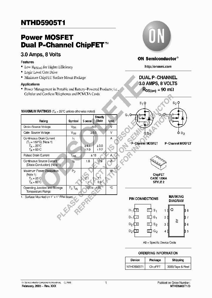 NTHD5905T1_8357789.PDF Datasheet