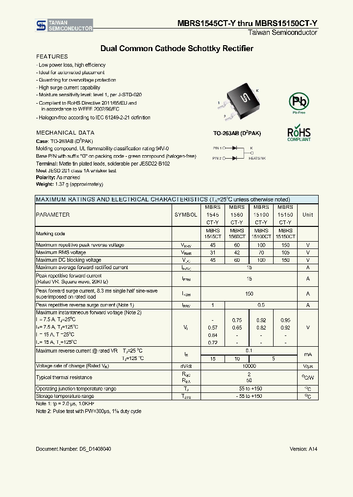 MBRS15100CT-Y_8361317.PDF Datasheet