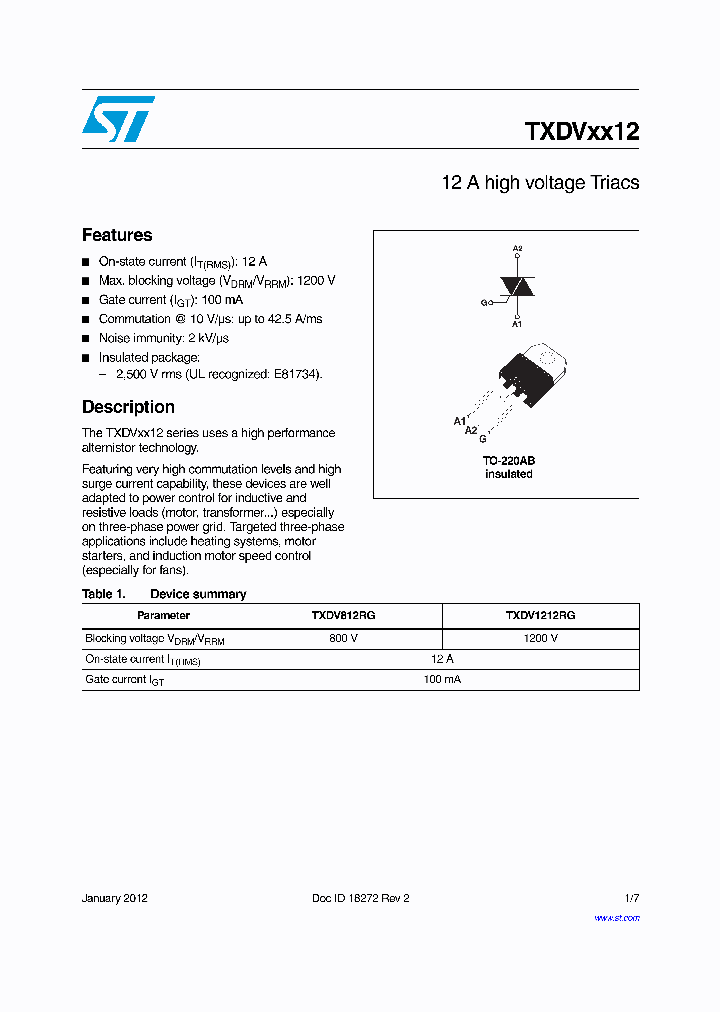 TXDV812_8377308.PDF Datasheet