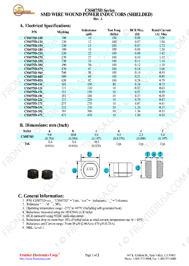 CSS075D-100M_8378191.PDF Datasheet