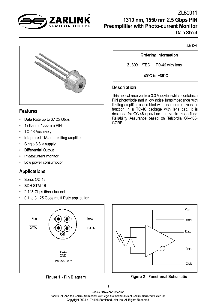 ZL60011TBD_8379947.PDF Datasheet