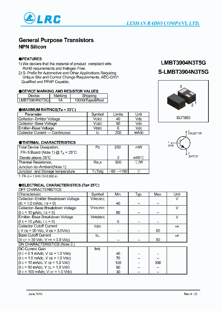 LMBT3904N3T5G_8382699.PDF Datasheet