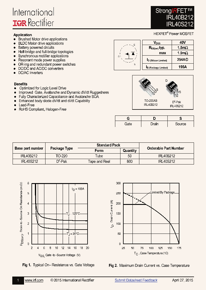 IRL40S212_8385178.PDF Datasheet