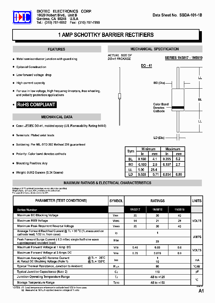 SBDA-101-1B_8393239.PDF Datasheet