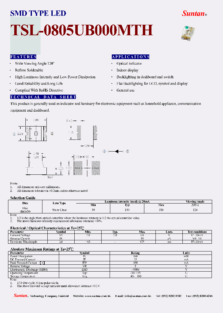 TSL-0805UB000MTH_8396627.PDF Datasheet