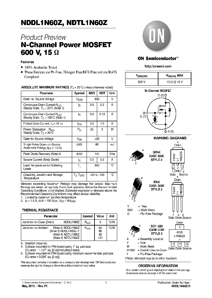 NDDL1N60Z_8397525.PDF Datasheet