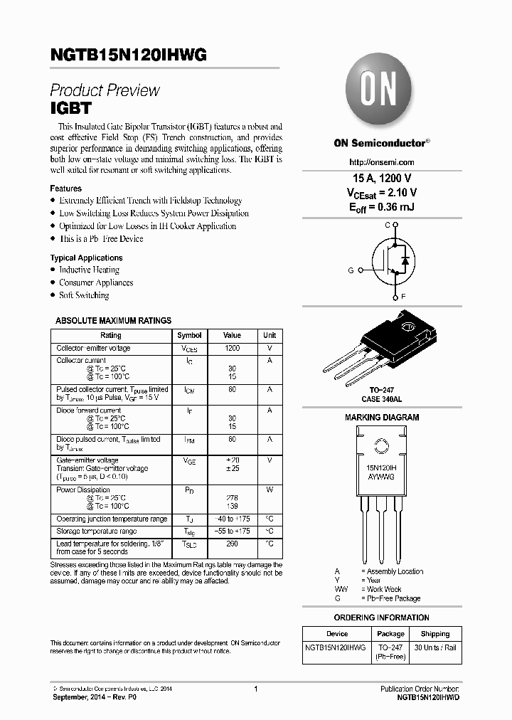 NGTB15N120IHWG_8399169.PDF Datasheet