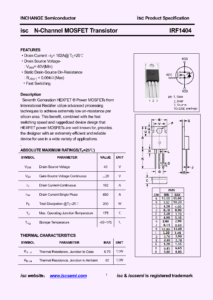 IRF1404_8405996.PDF Datasheet