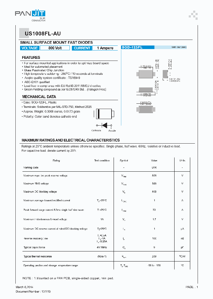 US1008FL-AU_8406483.PDF Datasheet