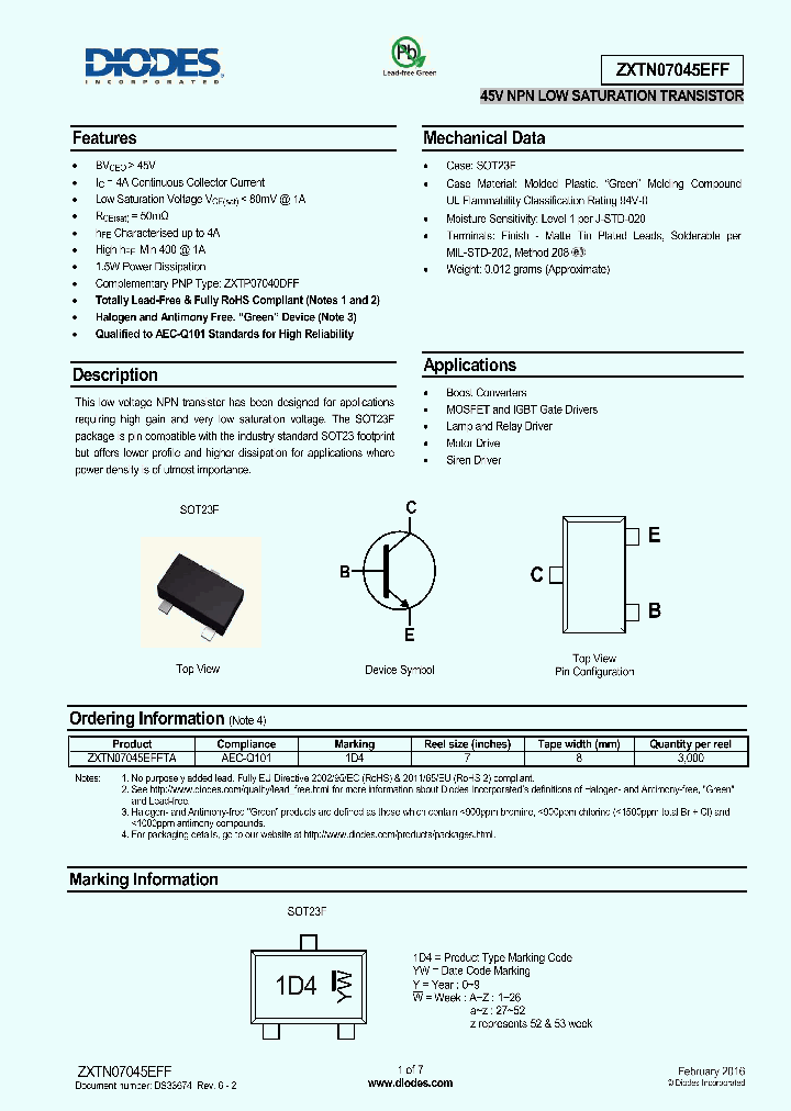 ZXTN07045EFF-16_8408205.PDF Datasheet