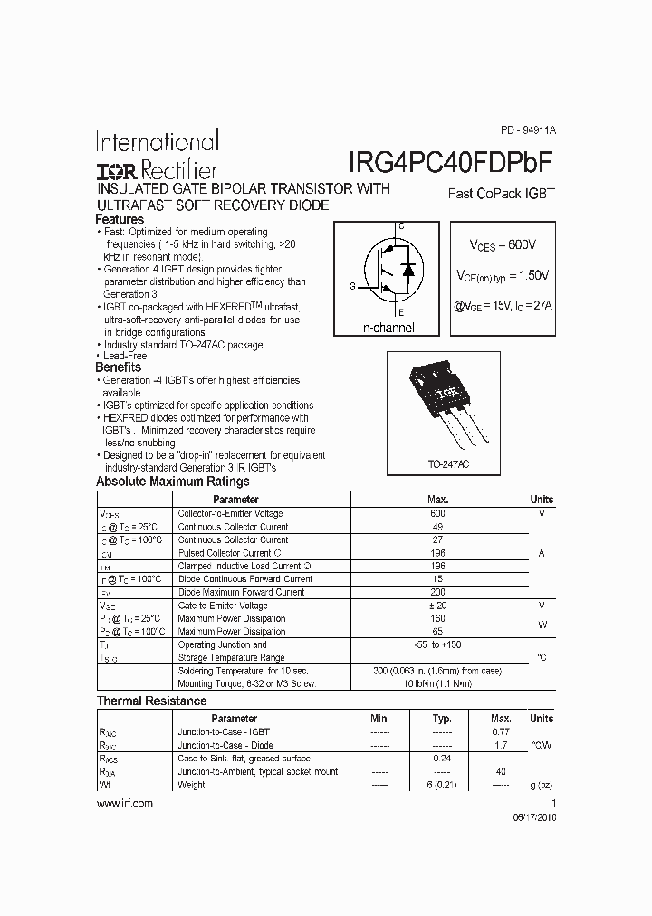 IRG4PC40FDPBF-15_8408398.PDF Datasheet