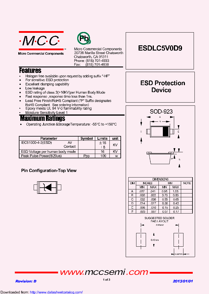 ESDLC5V0D9_8420526.PDF Datasheet