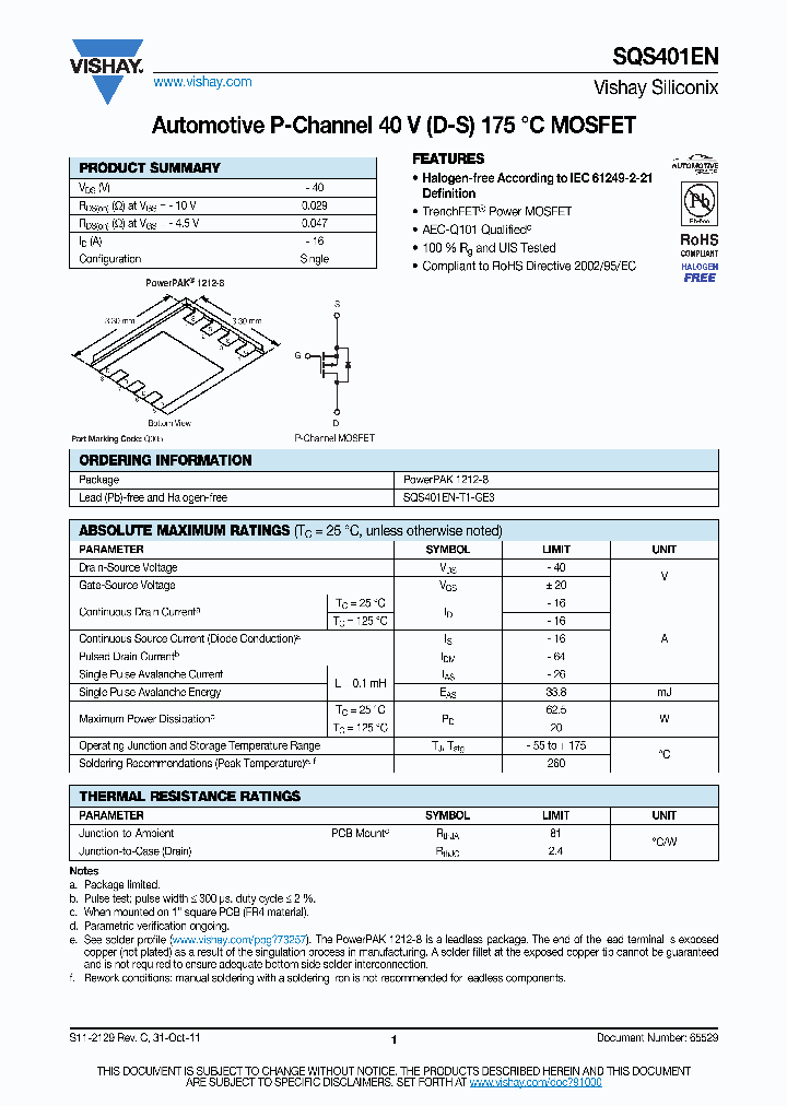 SQS401EN-T1-GE3_8423780.PDF Datasheet