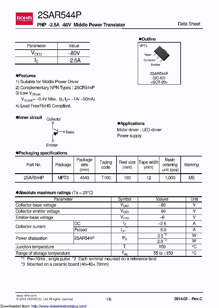 2SAR544P_8431193.PDF Datasheet