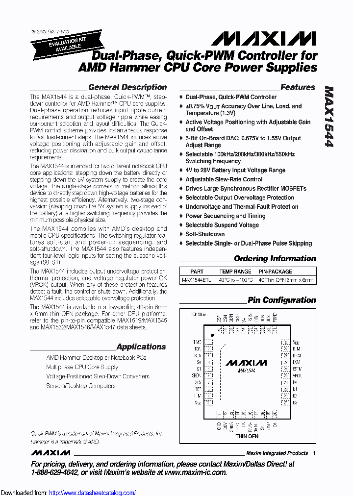 MAX1544ETLT_8466827.PDF Datasheet