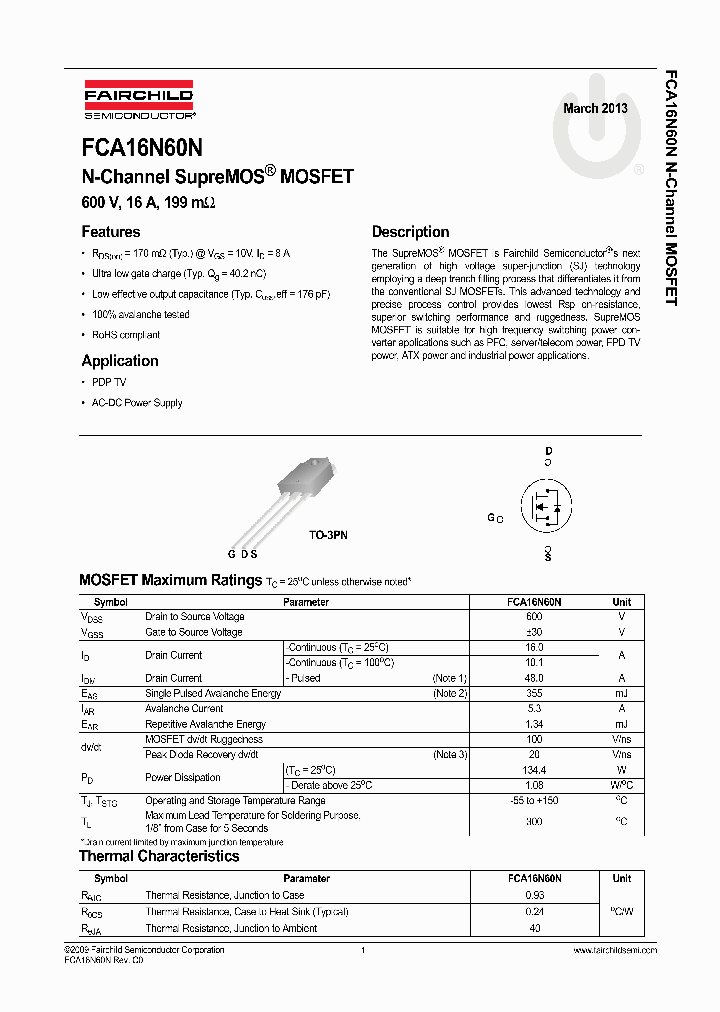 FCA16N60N_8472317.PDF Datasheet
