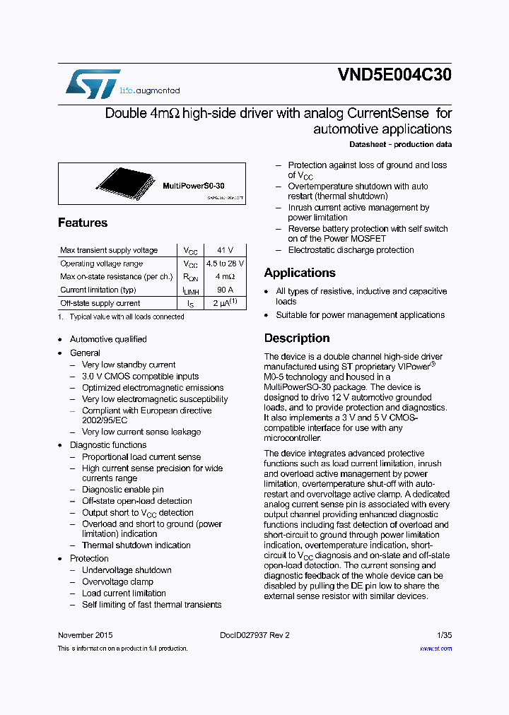 VND5E004C30_8488901.PDF Datasheet