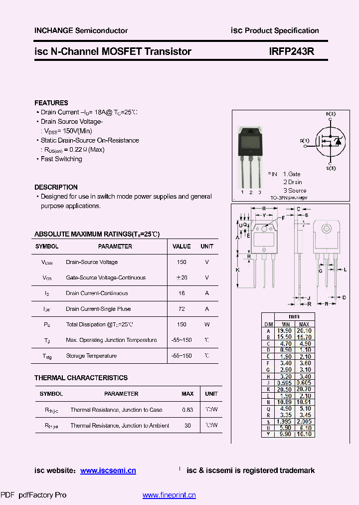 IRFP243R_8504134.PDF Datasheet