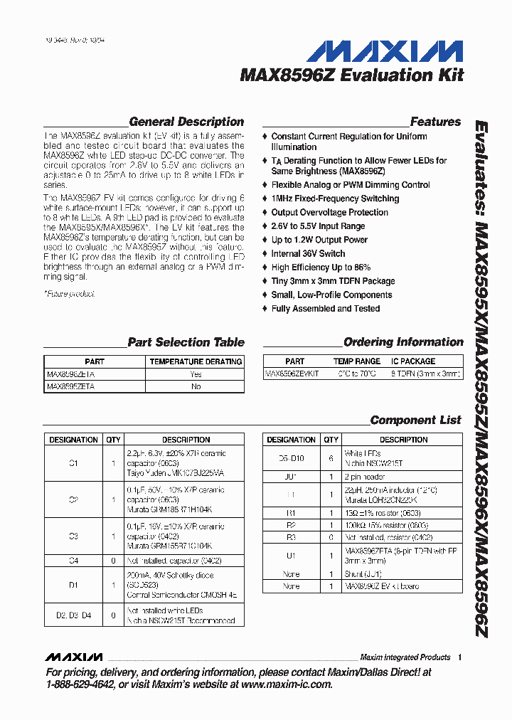 MAX8596ZEVKIT_8517790.PDF Datasheet