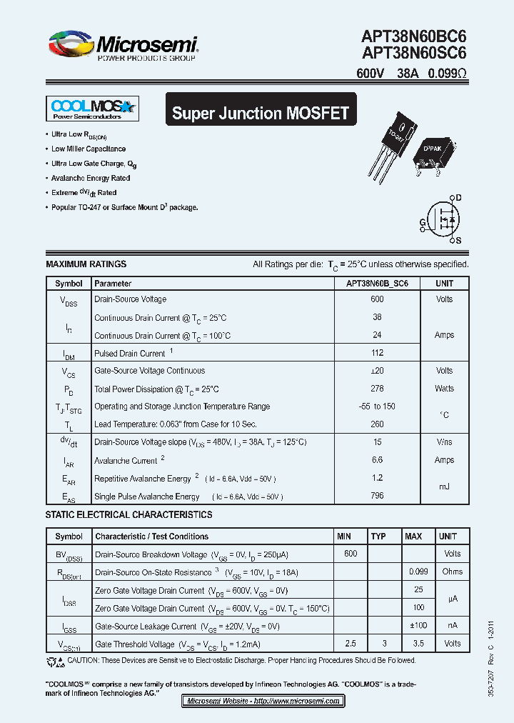 APT38N60BC6_8545188.PDF Datasheet