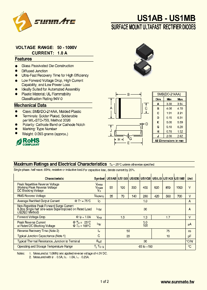 US1MB_8550167.PDF Datasheet