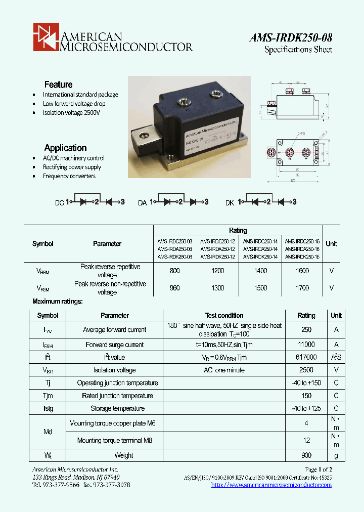 AMSIRDK250-08_8561115.PDF Datasheet