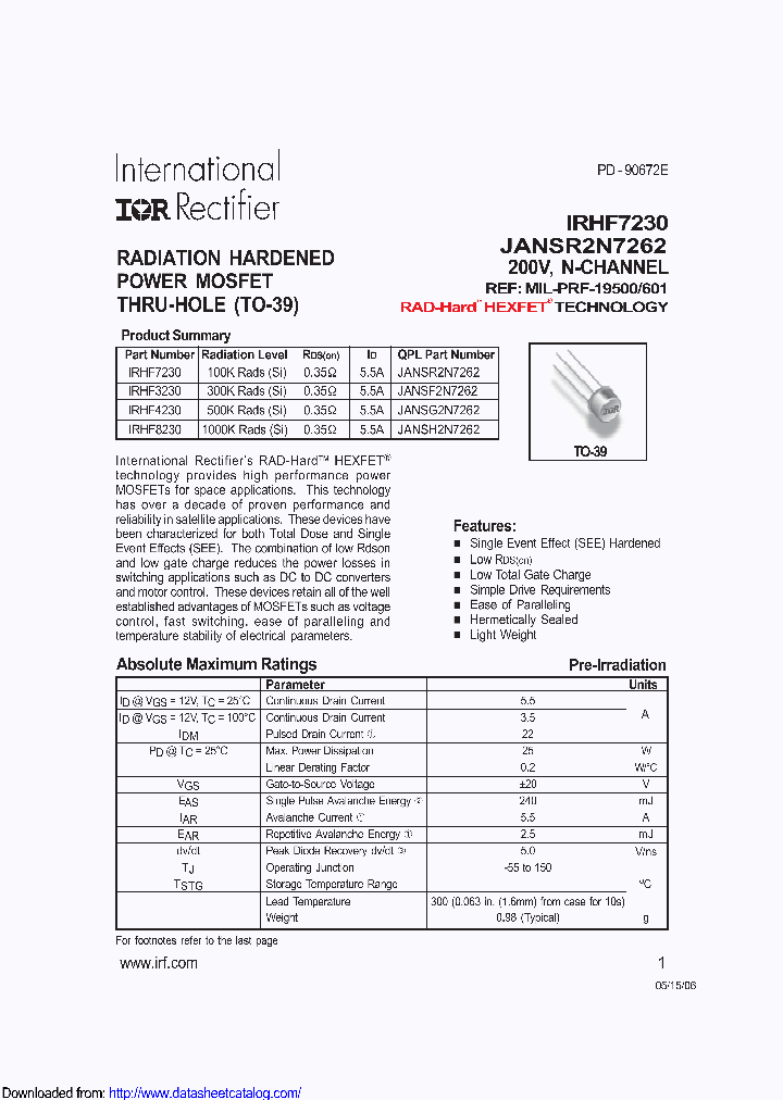 Irhf3230 Pdf Datasheet Download Ic On Line