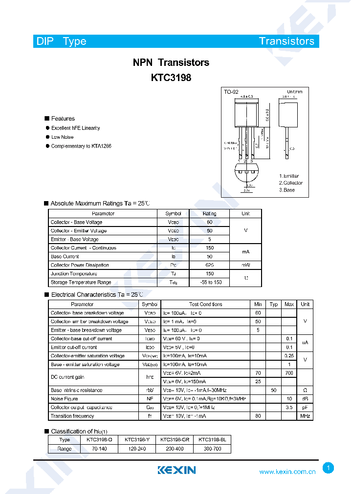 KTC3198-BL_8567916.PDF Datasheet