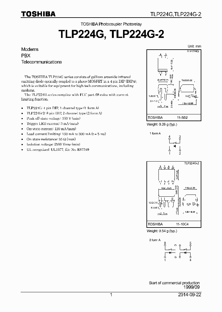 TLP224G-2_8589129.PDF Datasheet