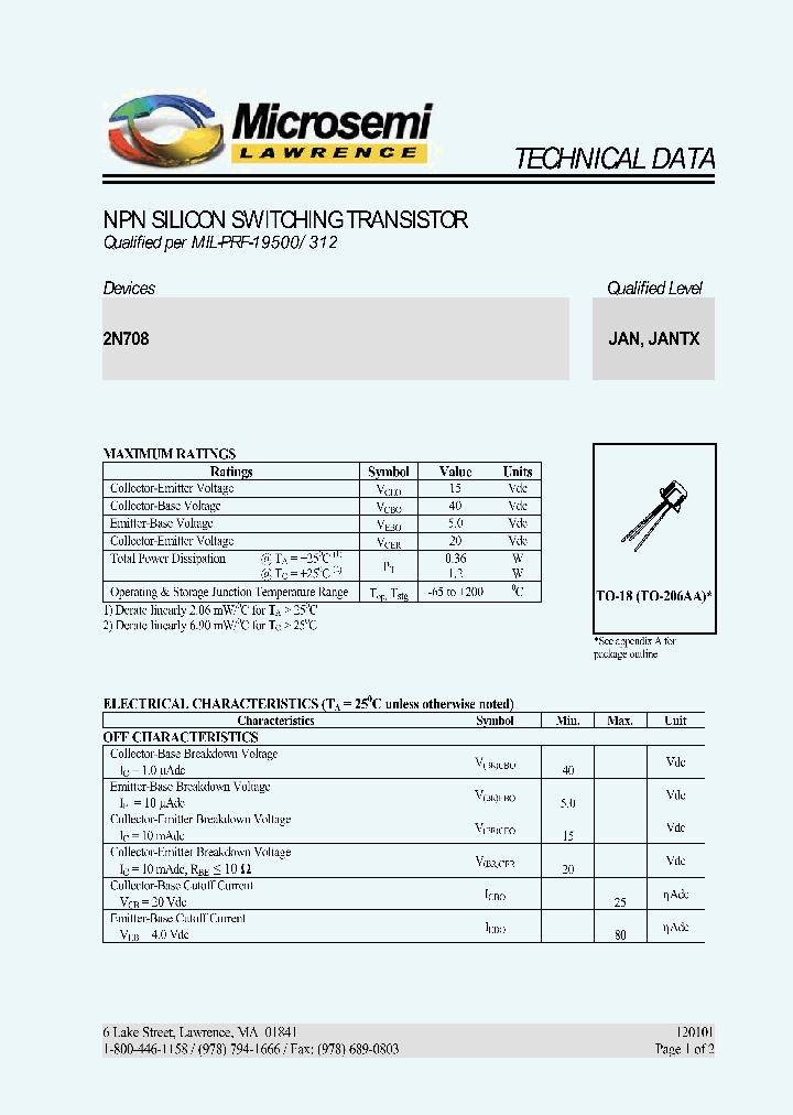 JAN2N708_8594187.PDF Datasheet