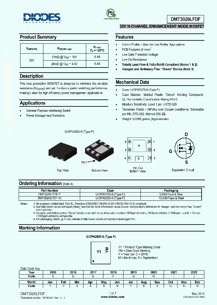 DMT3020LFDF-13_8600682.PDF Datasheet